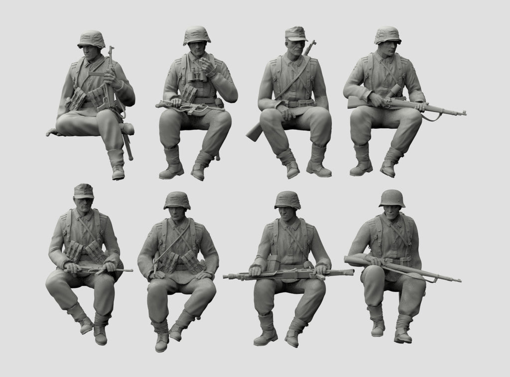 Truppe Tedesche Sedute per Trasporto WWII