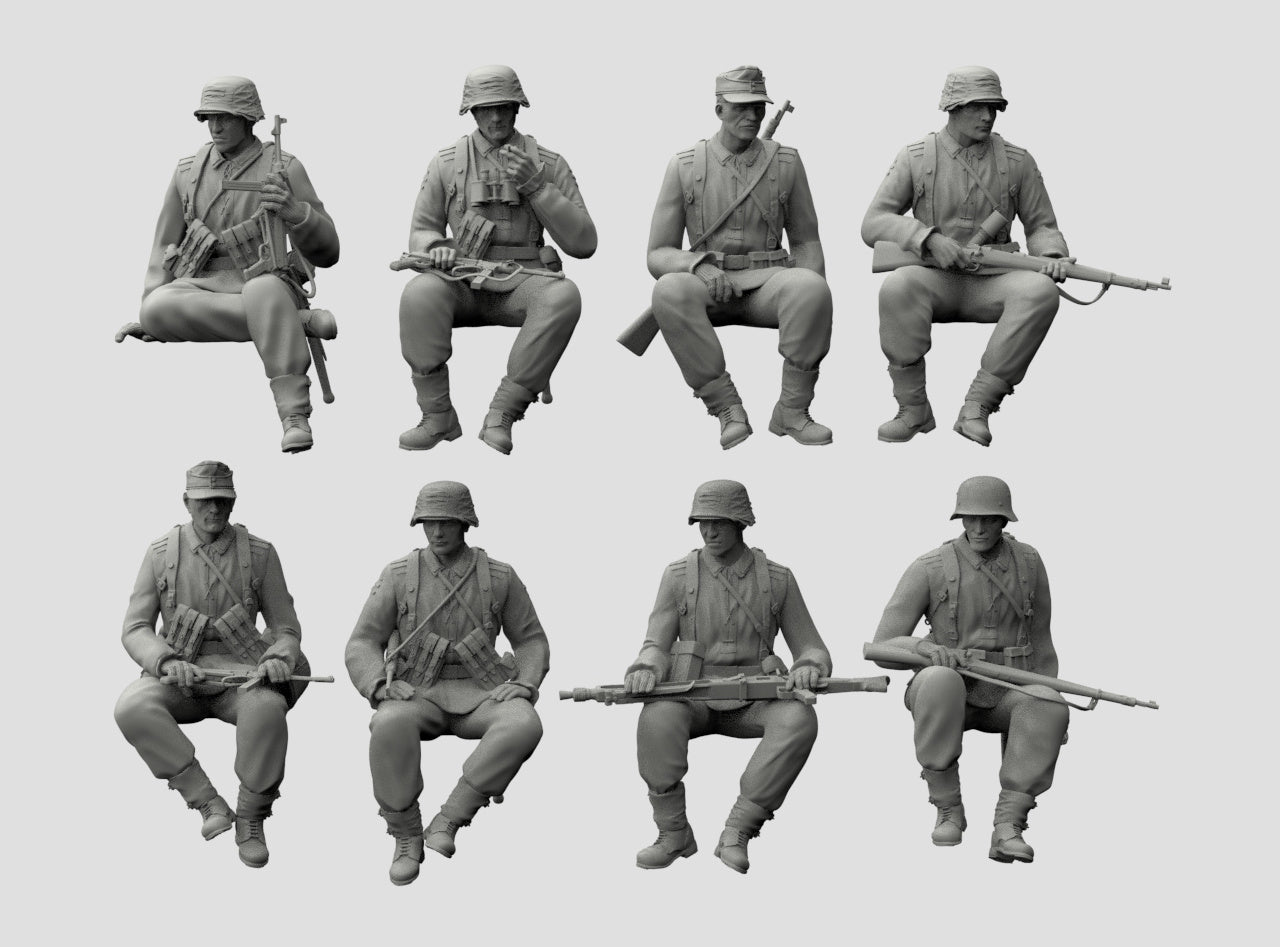 Truppe Tedesche Sedute per Trasporto WWII
