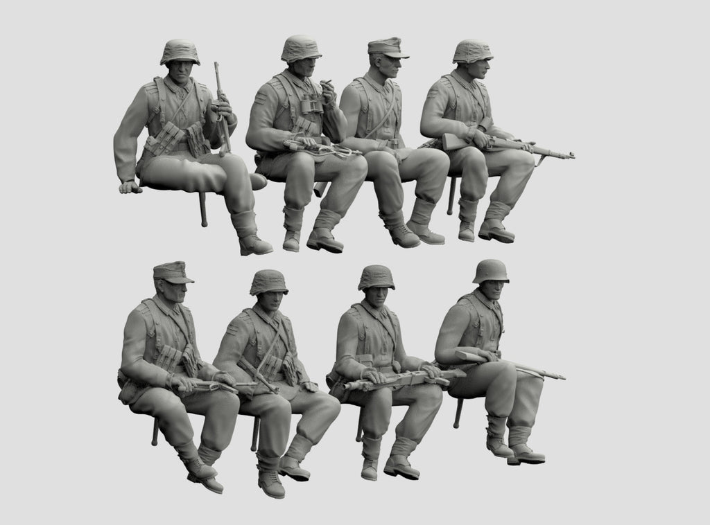 Truppe Tedesche Sedute per Trasporto WWII