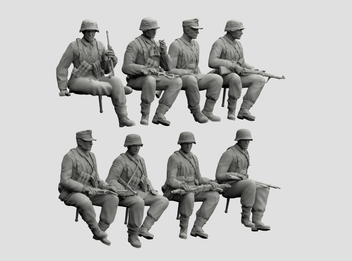 Truppe Tedesche Sedute per Trasporto WWII