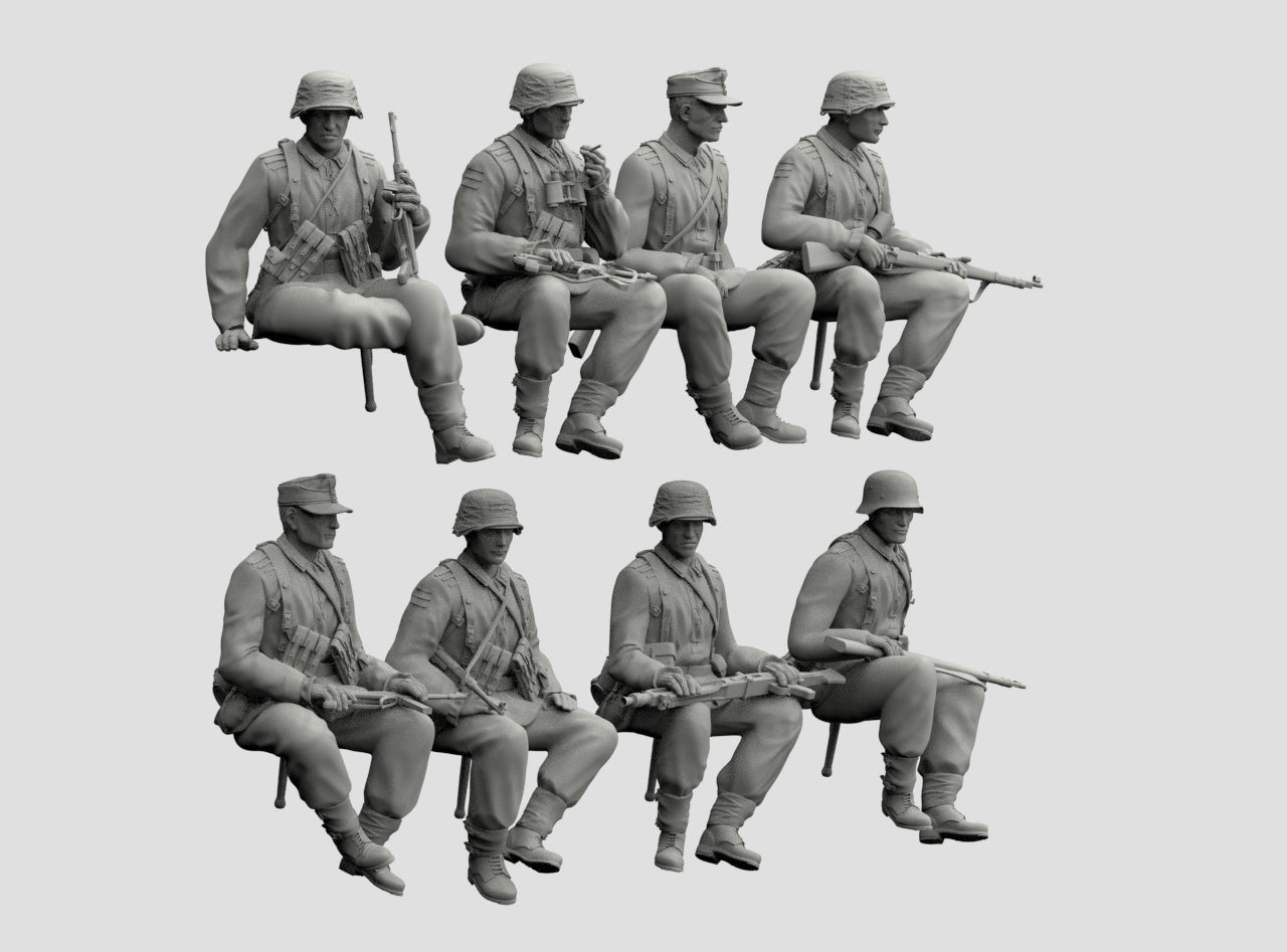 Truppe Tedesche Sedute per Trasporto WWII