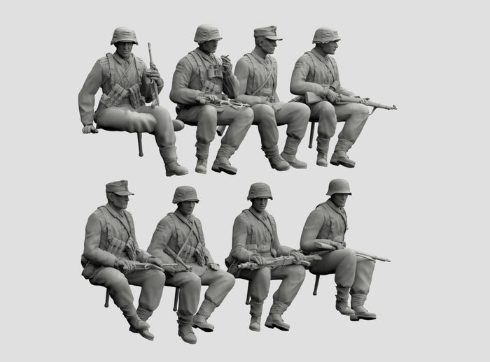 Truppe Tedesche Sedute per Trasporto WWII