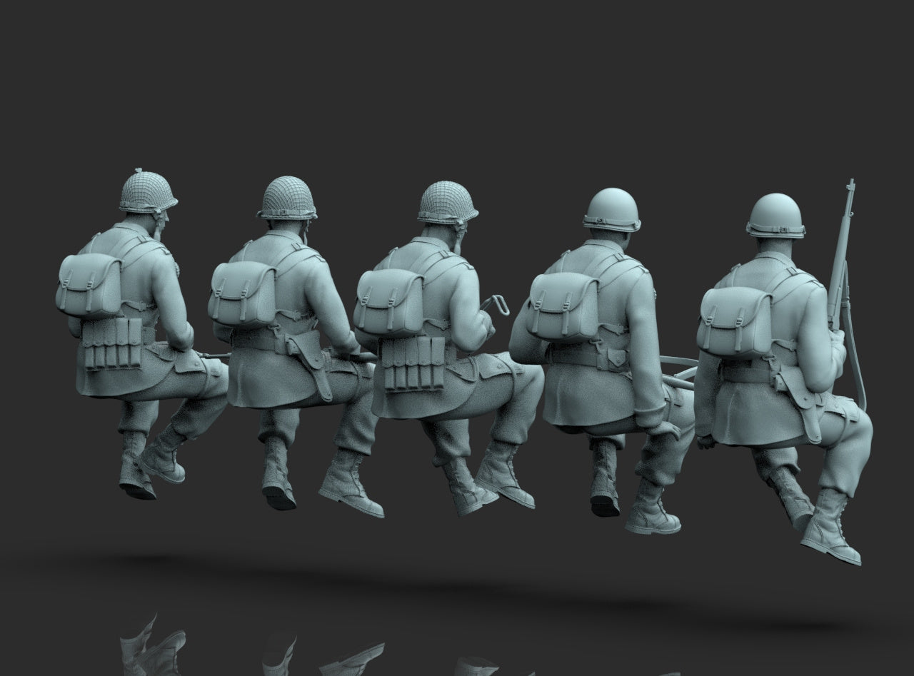 Fanteria Americana su Trasporto Truppe/Carro WWII