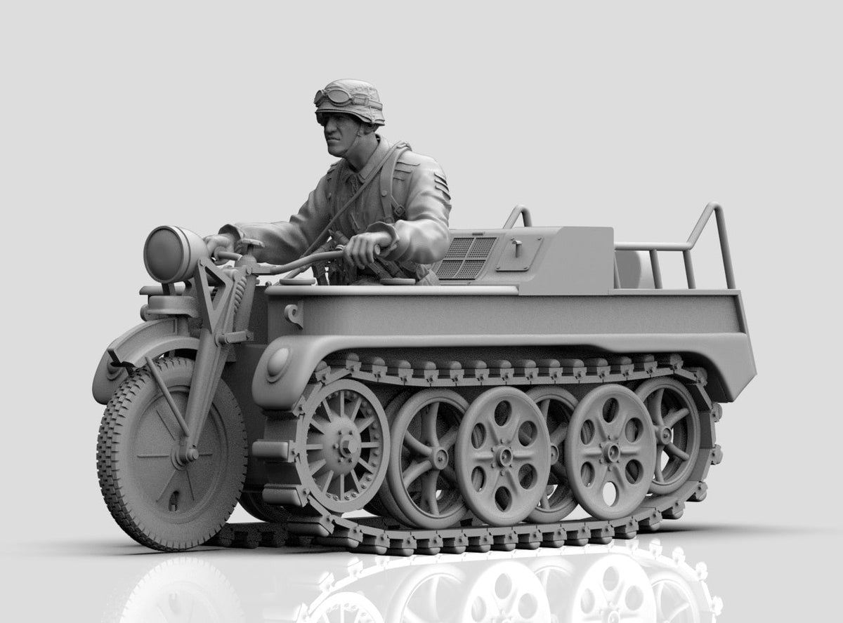 Sd.Kfz. 2 Kettenkrad con Soldato WWII