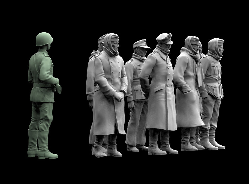 Prigionieri Tedeschi Invernali con Scorta Sovietica WWII