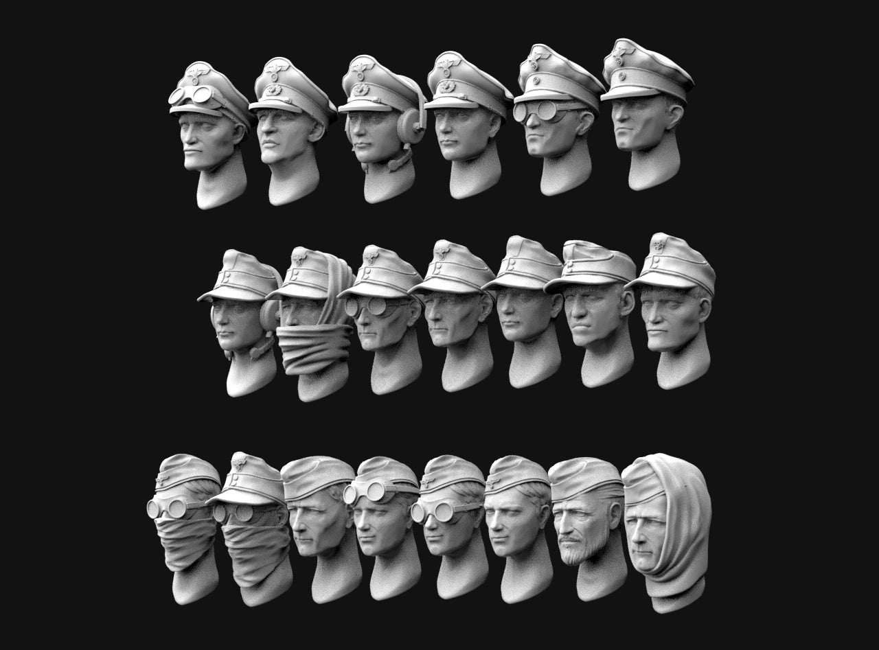 Teste Tedesche Estive per Figurini WWII
