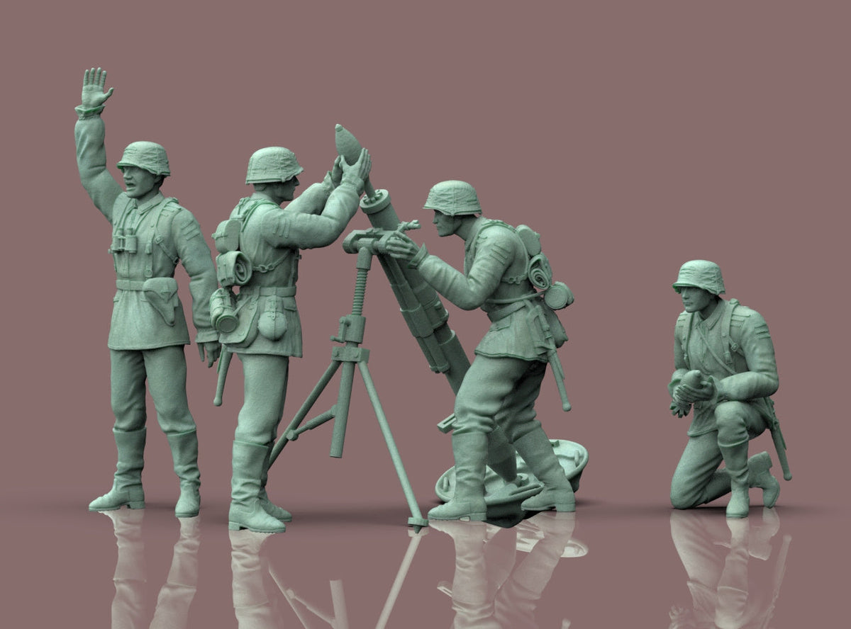Granatwerfer 42 da 120mm con Equipaggio WWII