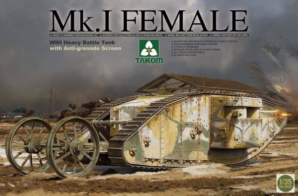 1/35 WWI Heavy Battle Tank Mk.I female with anti grenade screen
