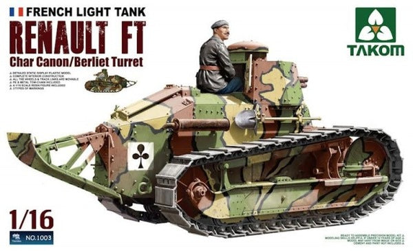 1/16 French Heavy Tank RENAULT FT char Canon/