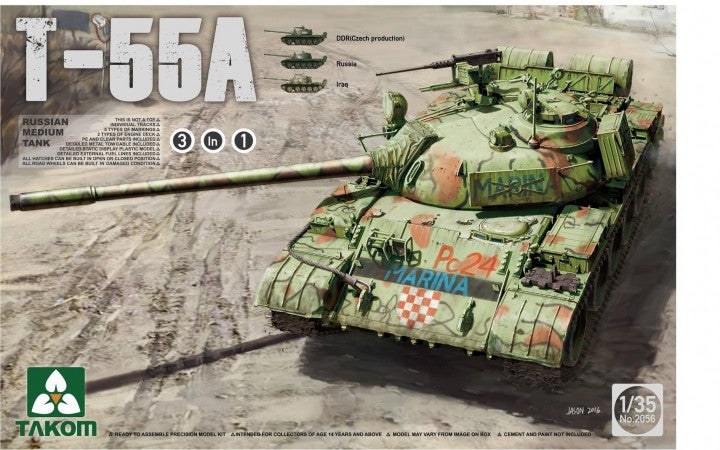 1/35 Russian Medium Tank T-55A (3 in 1)