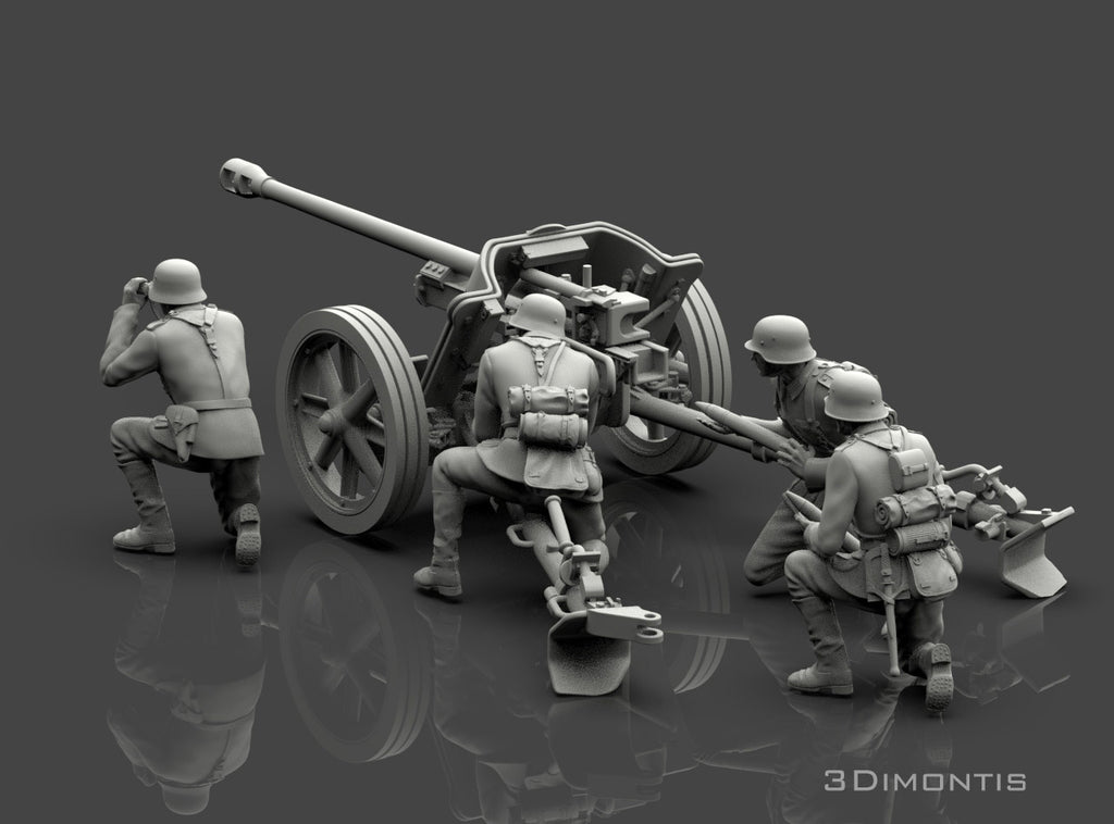 PaK 38 50mm con Equipaggio WWII