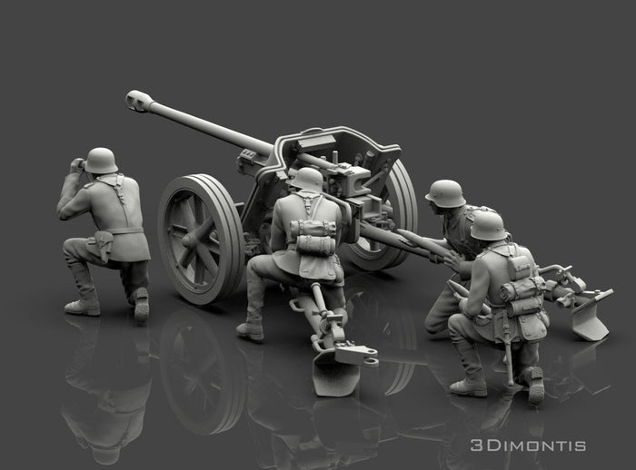 PaK 38 50mm con Equipaggio WWII