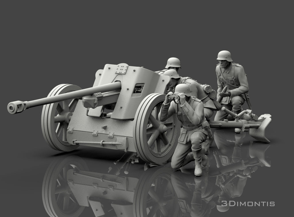 PaK 38 50mm con Equipaggio WWII