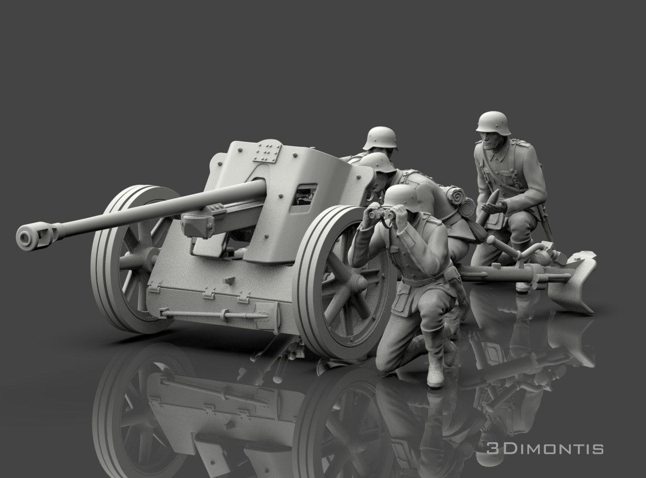 PaK 38 50mm con Equipaggio WWII