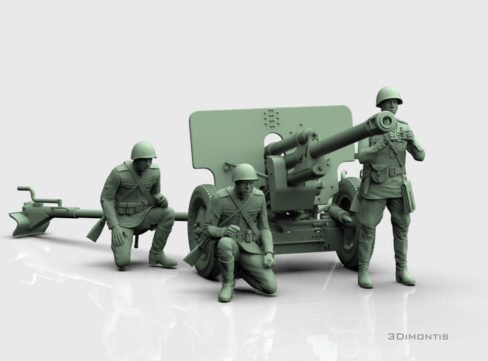 Cannone Sovietico ZiS-3 con Equipaggio WWII