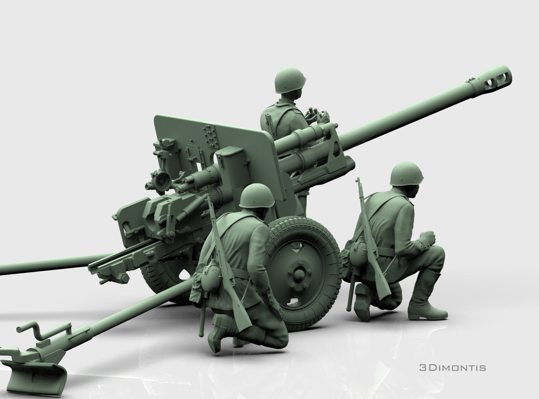 Cannone Sovietico ZiS-3 con Equipaggio WWII