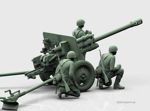 Cannone Sovietico ZiS-3 con Equipaggio WWII