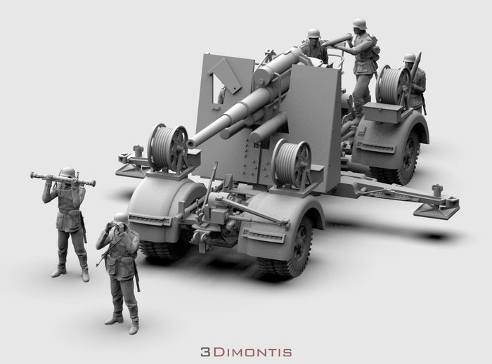 Flak 88 mm 36/37 con Equipaggio WWII