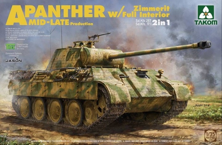1/35 WWII German medium Tank Sd.Kfz.171/267 Panther A Mid/late production
