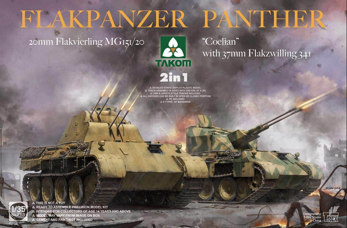 1/35 Flakpanzer Panther"Coelian" with 37mm Flakzwilling 341&20mm Flakvierling 2in1