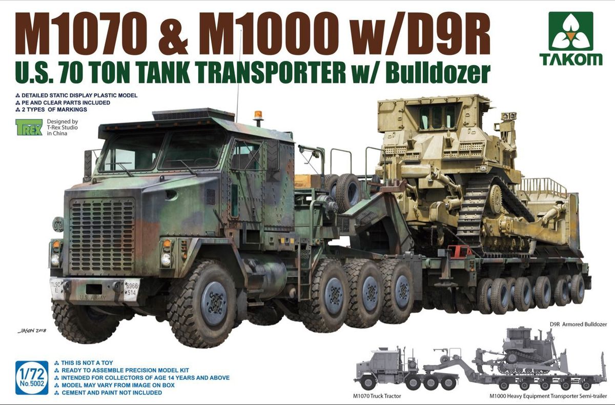 1/72 U.S. M1070&M1000 w/D9R 70 Ton Tank Transporter w/Bulldozer