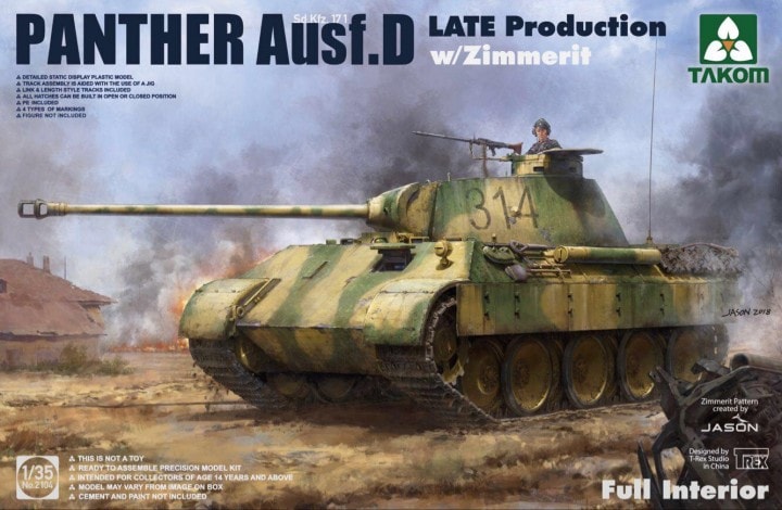 1/35 WWII German medium Tank Sd.kfz.171 Panth Ausf.D Late production w/Zimmerit