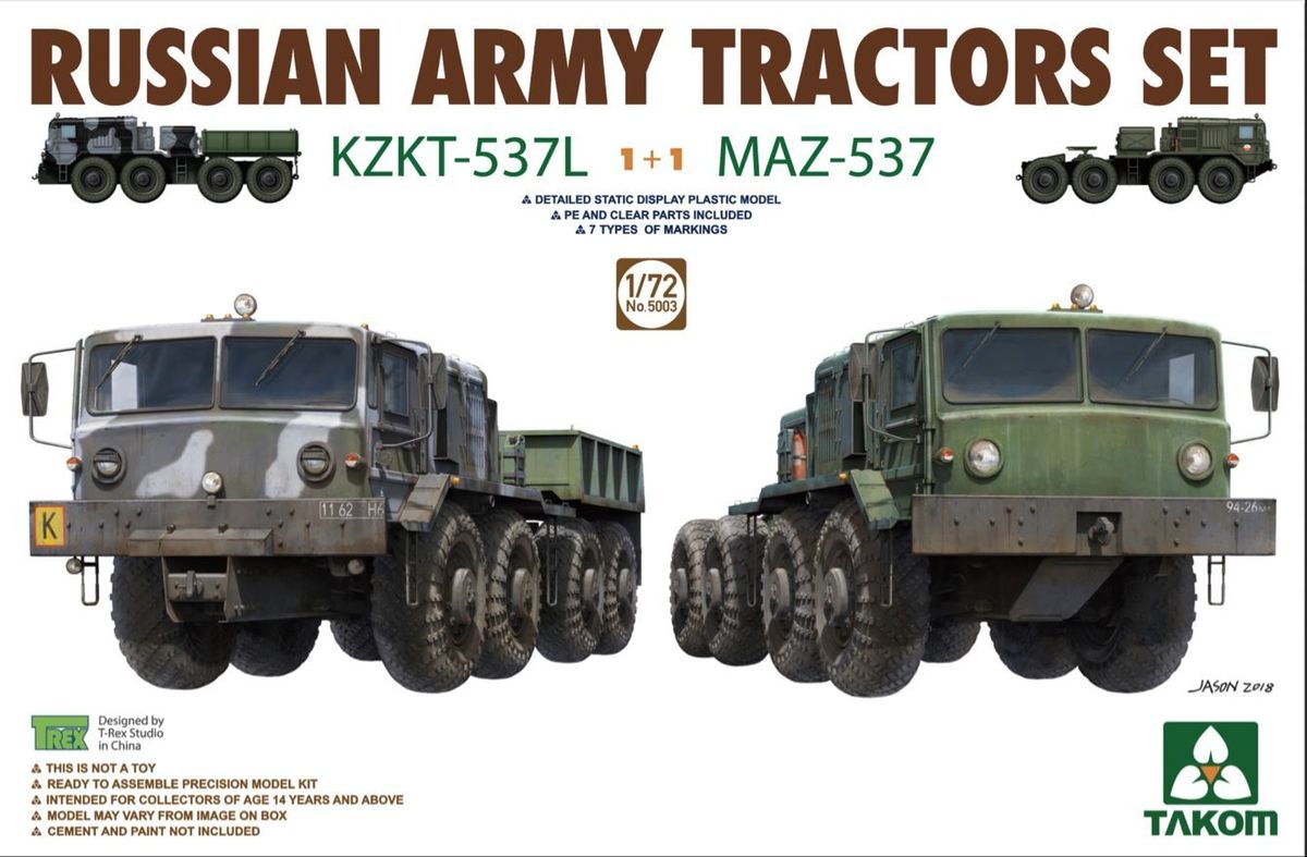 1/72 Russian Army Tractors KZKT-537L & MAZ537 1+1