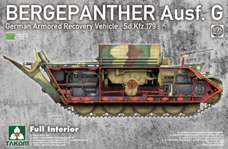 1/35 Bergepanther Ausf.G German Armored Recovery Vehicle Sd.Kfz.179 w/full inter