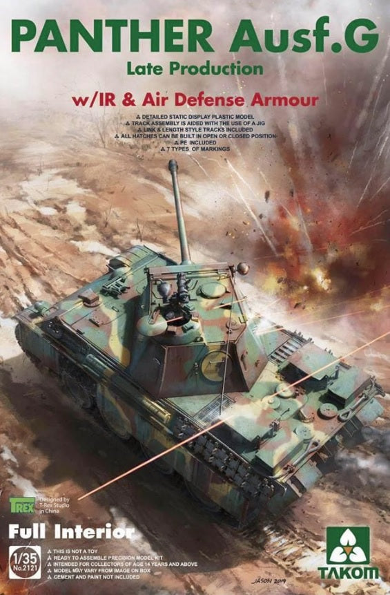 1/35 WWII German medium Tank Panther Ausf.G late production w/IR & Air Defense