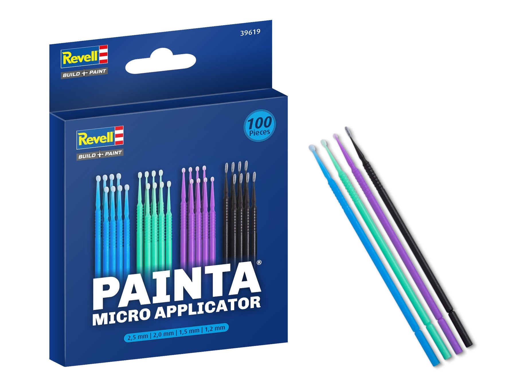 Painta Micro Applicators 2.5mm, 2.0mm, 1.5mm, 1.2mm (100pcs)