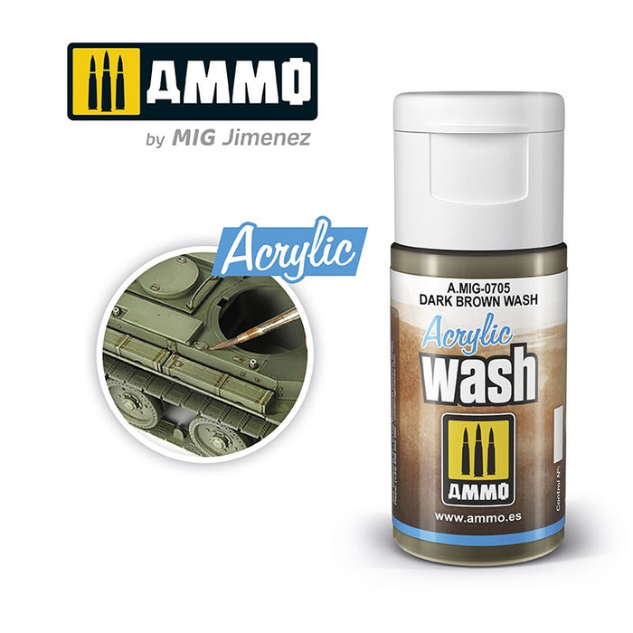 ACRYLIC WASH Dark Brown Wash - 15ml