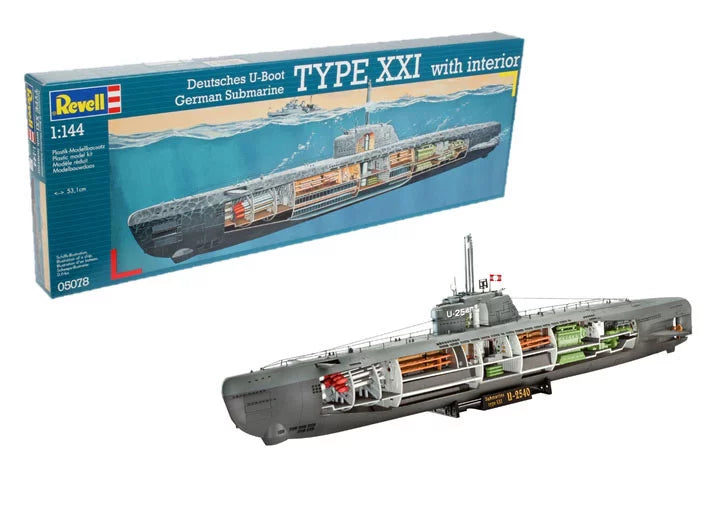 1/144 German Submarine Type XXI with interior (Civil Ships)
