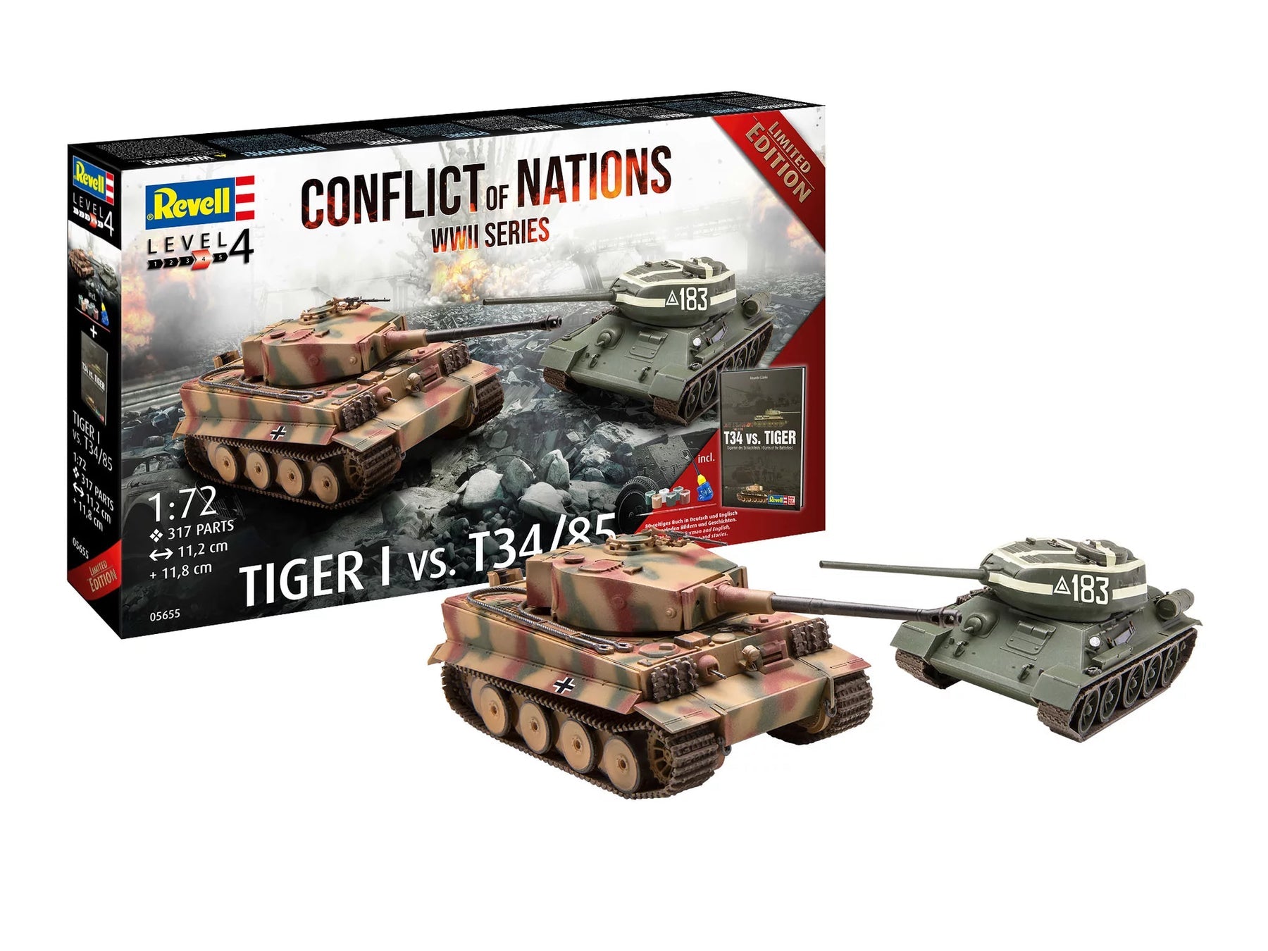 1/72 Gift Set "Conflict of Nations WWII Series" Tiger I vs. T34/85