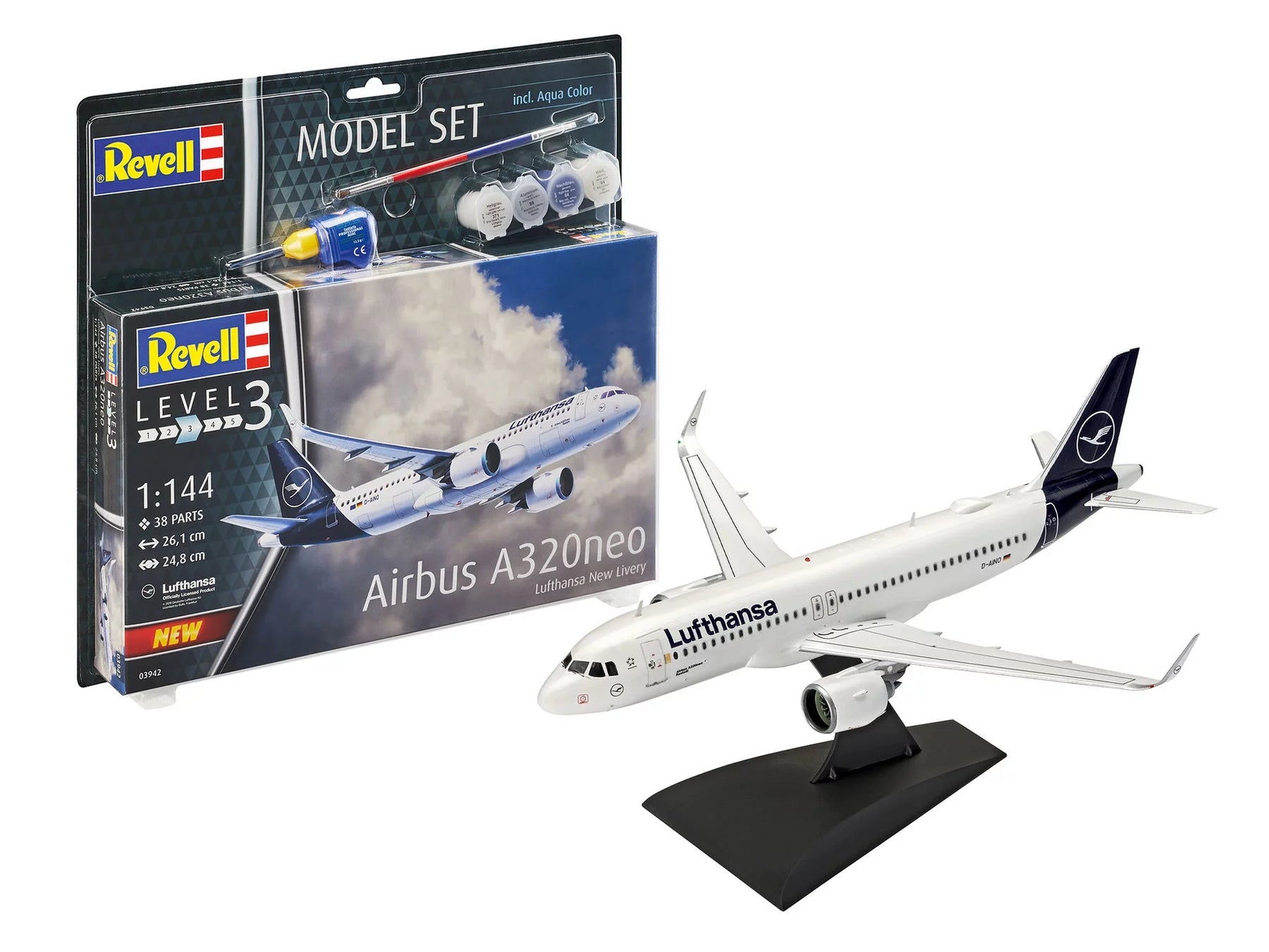 1/144 Model Set Airbus A320 Neo Lufthansa (New Livery)