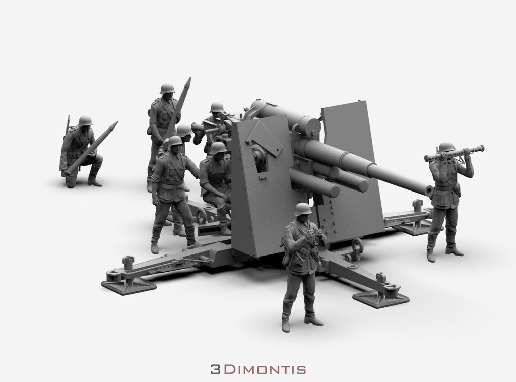 Batteria Flak 88mm 36/37 con Equipaggio WWII