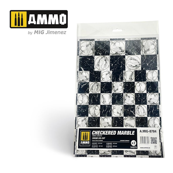 Checkered Marble. Round Die-cut for Bases for Wargames ? 2 pcs.