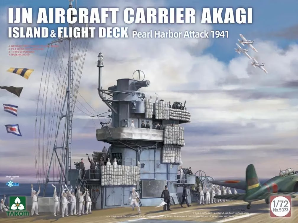 1/72 IJN Aircraft Carrier Akagi Island & Flight Deck Pearl Harbor Attack 1941
