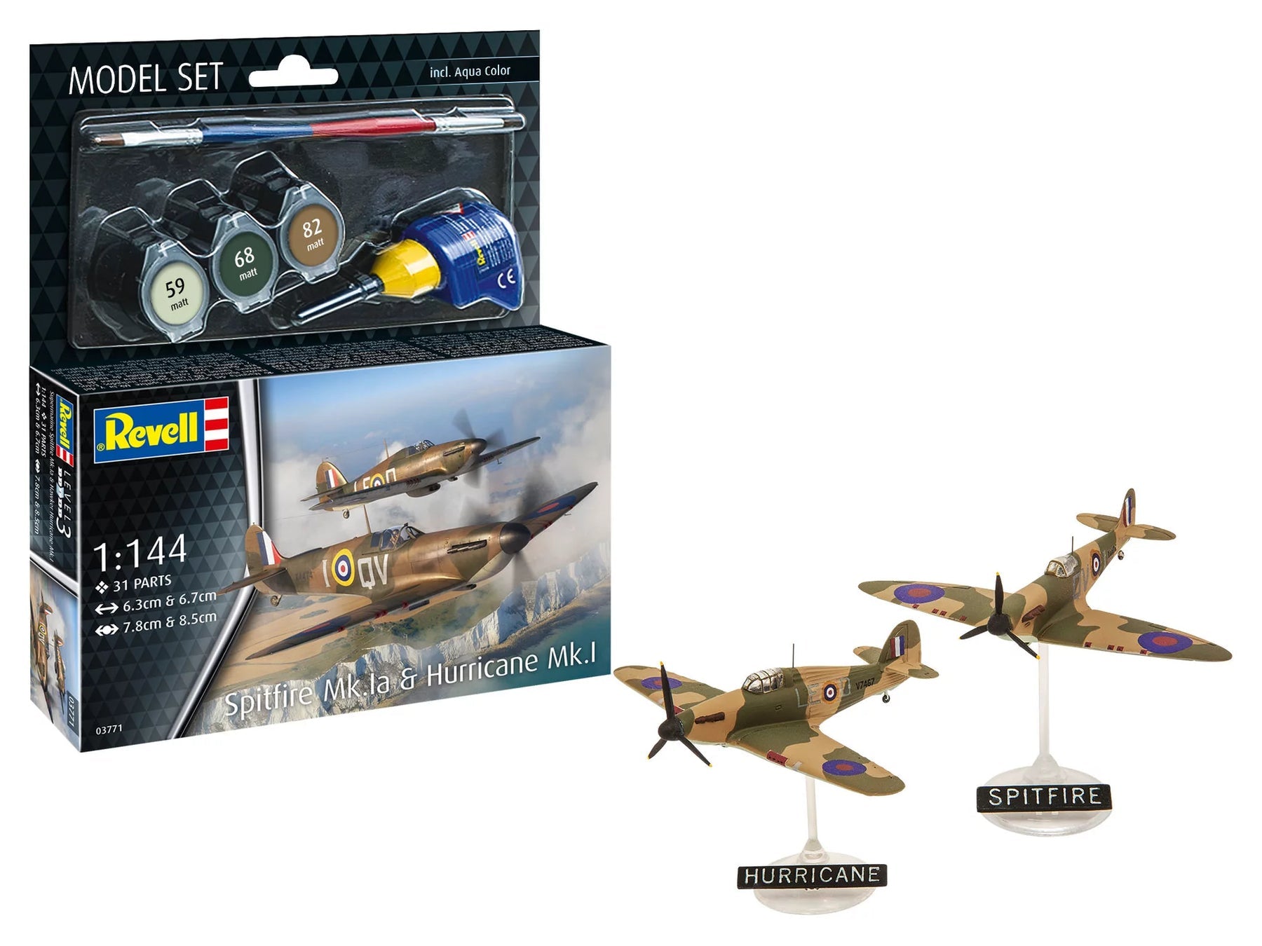 1/144 Model Set Spitfire Mk.Ia & Hurricane Mk.I