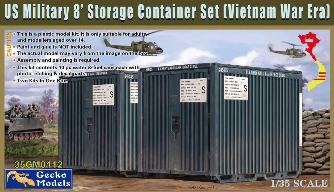 1/35 US Military 8' Storage Container Set Vietnam War Era