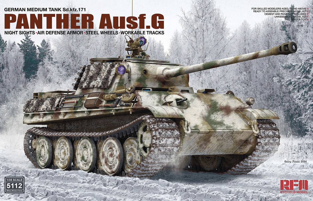 1/35 Sd.Kfz.171 Panther G W/Night Sights and Air Defense Armor & Steel Wheel