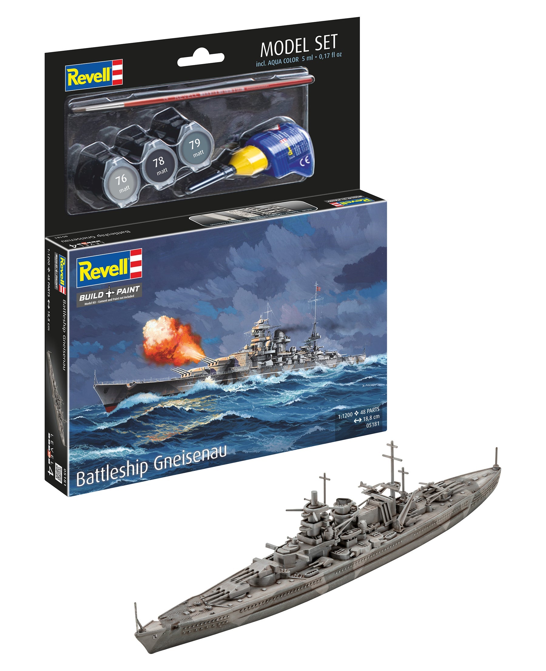 1/1200 Model Set Battleship Gneisenau