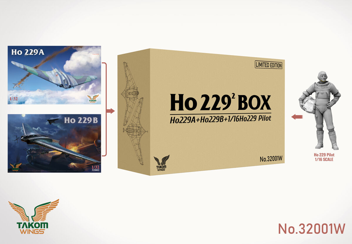 1/32 Ho 229 BOX (Ho229A + Ho229B + 1/16 Ho229 Pilot) [Limited Edition]