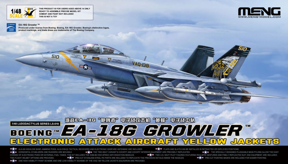 1/48 Boeing EA-18G Growler Electronic Attack Aircraft Yellow Jackets