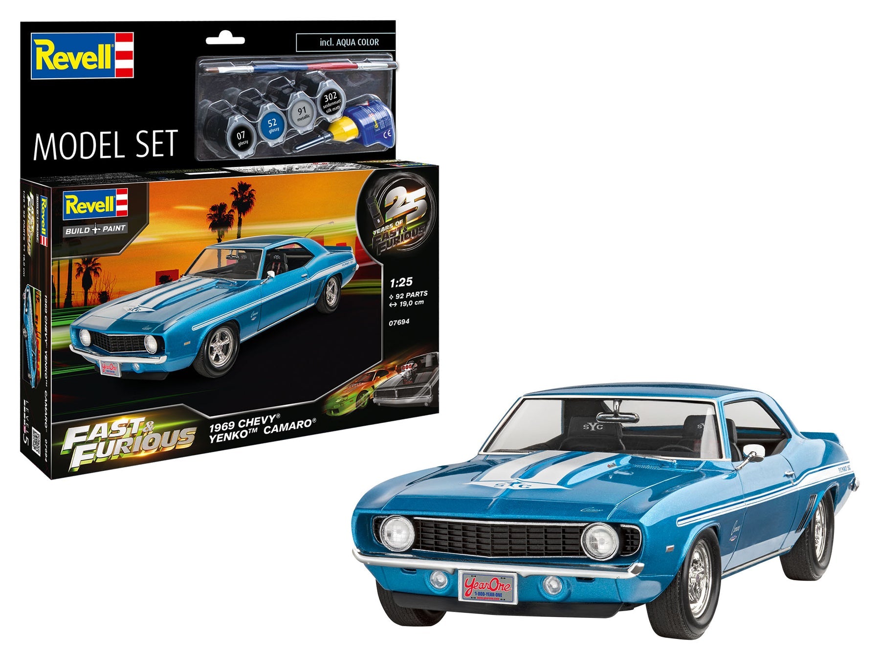 1/25 Model Set Fast & Furious - 1969 Chevy Camaro Yenko