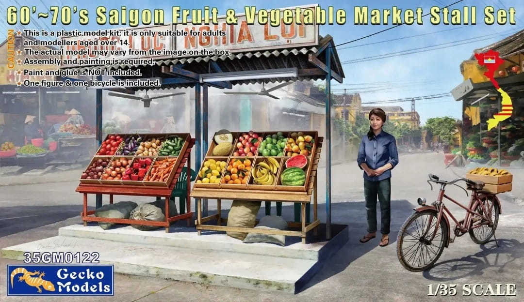 1/35 60'-70's Saigon Fruit & Vegetable Market Stall Set