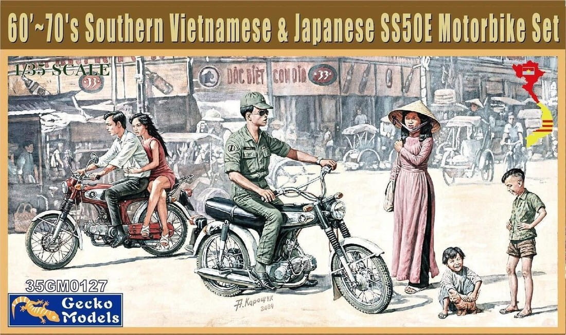 1/35 60’~70's Southern Vietnamese & Japanese SS50E Motorbike Set