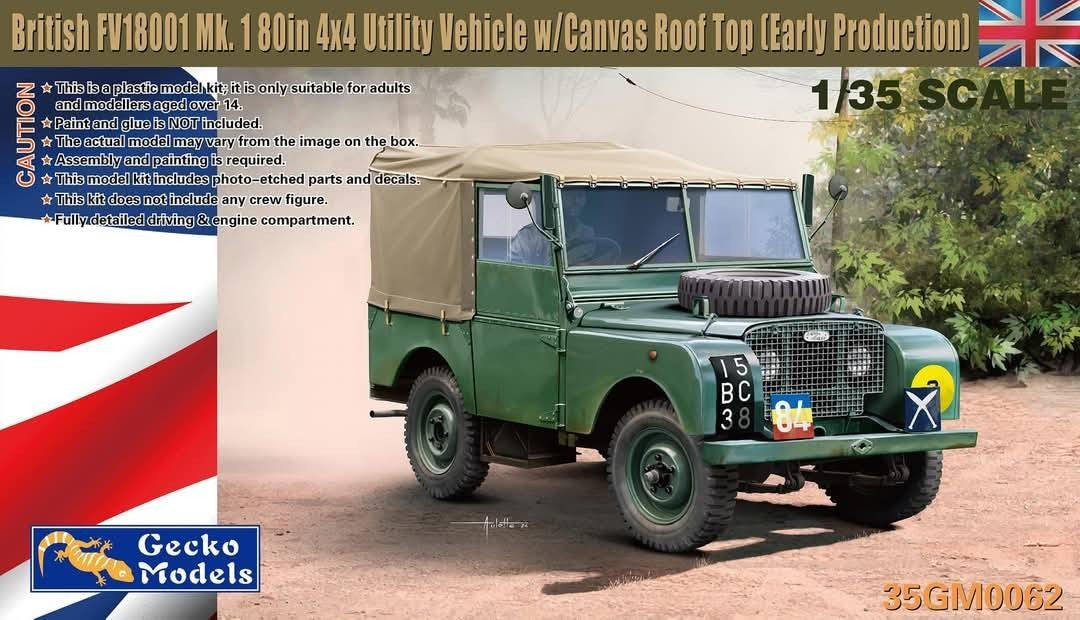 1/35 Todo terreno land rover britanico Mk.I con techo lona