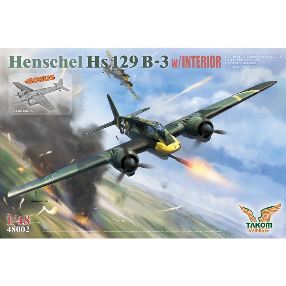 1/48 Henschel Hs 129 B-3 with Interior and Bonus (Clear Parts)
