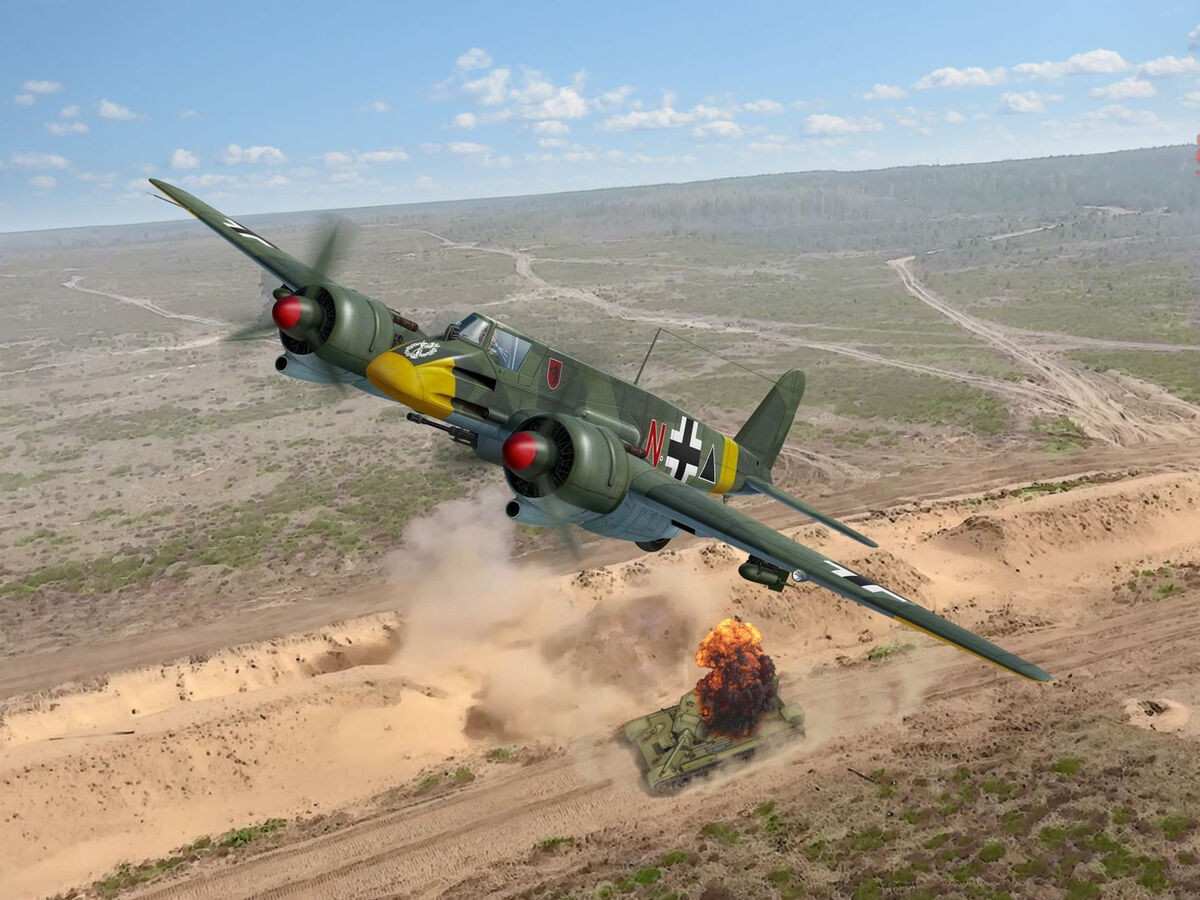 1/48 Hs 129B-1, WWII German attack aircraft
