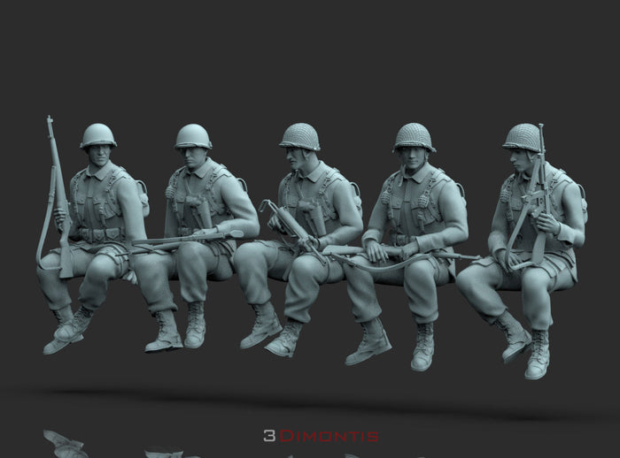 Fanteria Americana su Trasporto Truppe/Carro WWII